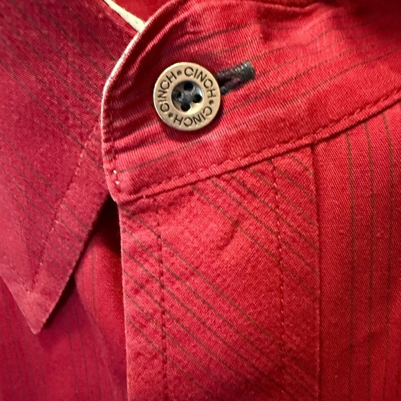 Cinch Men’s Red Casual Button Down Shirt size L - Picture 8 of 8